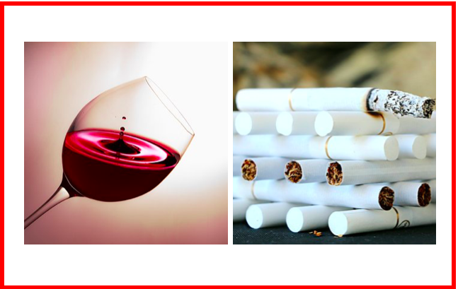 Como o álcool se compara ao tabaco em termos de risco de cancro?