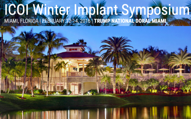 O  ICOI Winter Implant Symposium 2016, realiza-se  em Miami