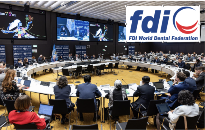 A FDI enfatiza a importância de uma saúde oral ideal para todos no 154º Conselho Executivo da OMS