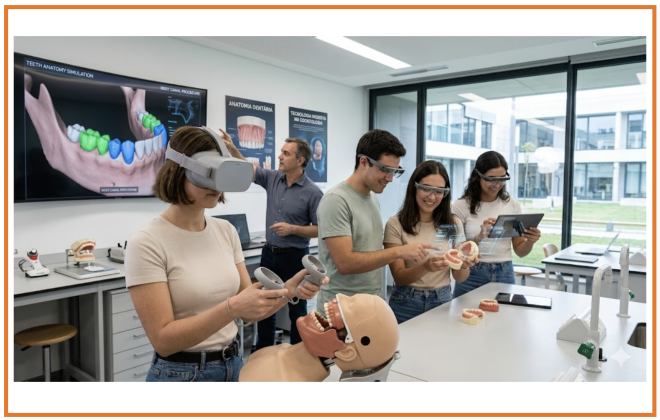 A adoção de tecnologias imersivas no ensino da medicina dentária permanece limitada  globalmente